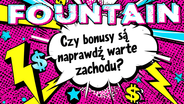 Baner Fontan Kasyno z informacjami o bonusach na prawdziwe pieniądze